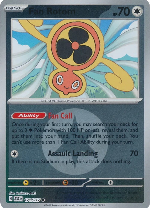 Ascended Heroes Fan Rotom #171/217 Reverse Holo